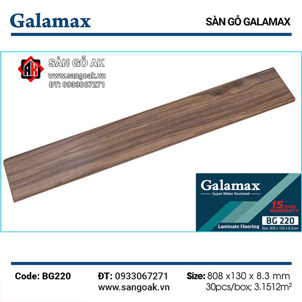Sàn Gỗ Công Nghiệp TQ Galamax 8.3mm BG220